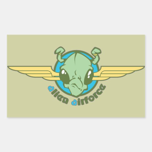 Alien Airforce Rechthoekige Sticker (Voorkant)