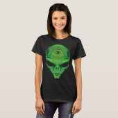 Alien All Seeing Eye Illuminati Graphic Style T-shirt (Voorkant volledig)