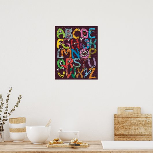 Alien Alphabet Poster (Keuken)