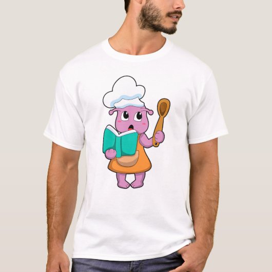 Alien als Cook met Cookbook T-shirt (Voorkant)
