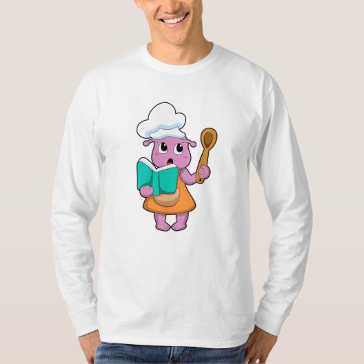 Alien als Cook met Cookbook T-shirt (Voorkant)