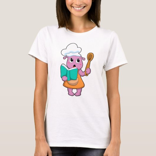 Alien als Cook met Cookbook T-shirt (Voorkant)