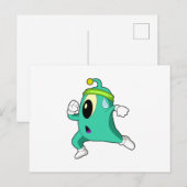 Alien als hardloper briefkaart (Voorkant / Achterkant)