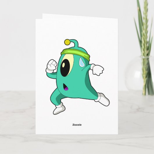 Alien als hardloper kaart (Achterkant)