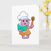 Alien als kok met kookboek kaart (Gele Bloem)