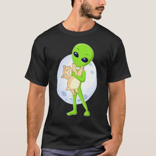 Alien And The Cat Ufo 51 Area Ive Always Believed  T-shirt (Voorkant)