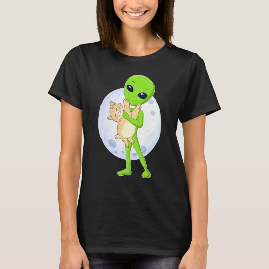Alien And The Cat Ufo 51 Area Ive Always Believed  T-shirt (Voorkant)