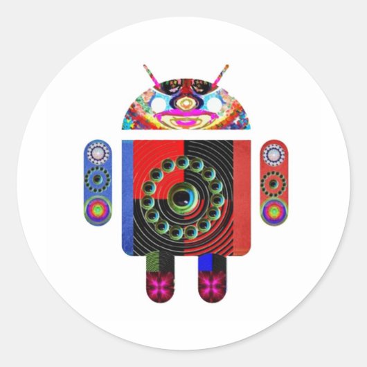 aLIEN Android - Art101 van Navin Ronde Sticker (Voorkant)