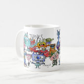Alien Appreciation Bedankt Funny Cartoon Koffiemok (Voorkant links)