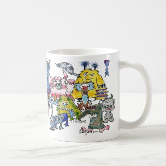 Alien Appreciation Bedankt Funny Cartoon Koffiemok (Rechts)