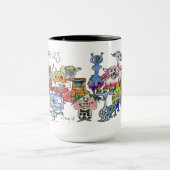 Alien Appreciation Bedankt Funny Cartoon Mok (Midden)