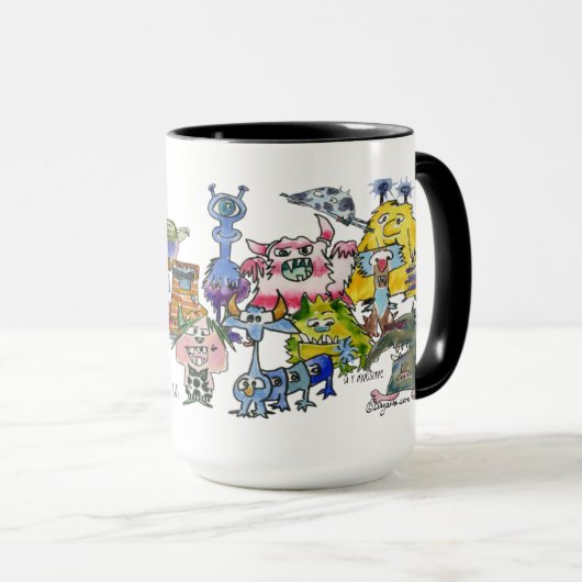 Alien Appreciation Bedankt Funny Cartoon Mok (Voorkant rechts)