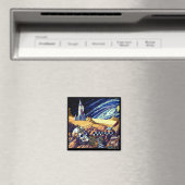 Alien Archeology Square Magnet (Insitu (Vaatwasser))