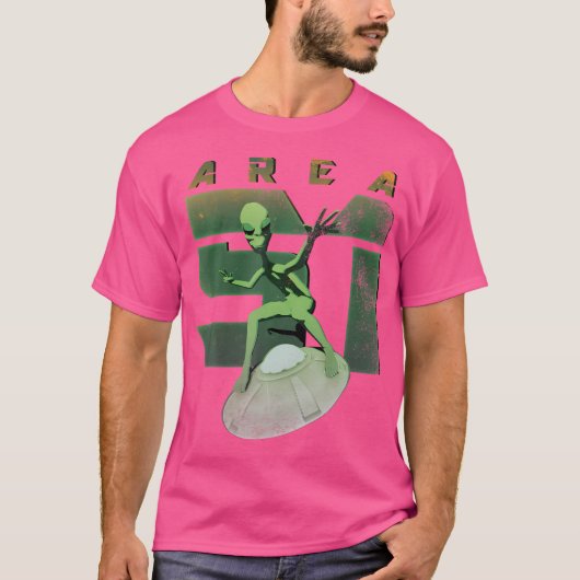 Alien Area 51 Shirt Ufo Green Man Flying Saucer Sp (Voorkant)