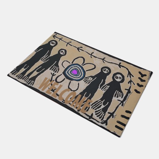 ALIEN ARRIVAL, EDIT TEKST, Rug Deurmat (Schuin)