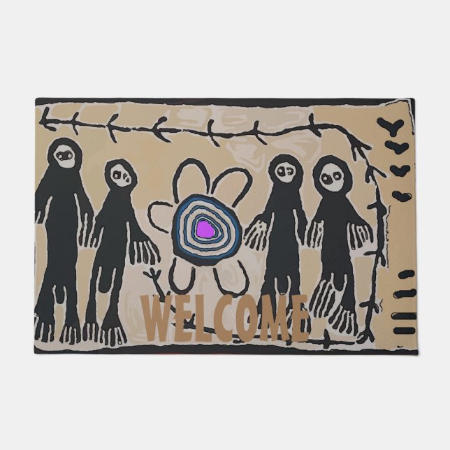 ALIEN ARRIVAL, EDIT TEKST, Rug Deurmat (Voorkant)