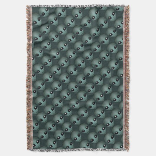 Alien Art Blanket E.T. Alien Grey Throw Blanket Deken (Voorkant Verticaal)