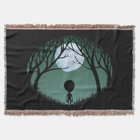Alien Art Blanket E.T. Alien Grey Throw Blanket Deken (Voorkant)