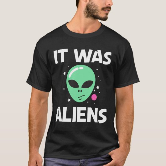 Alien Art Green Head Galaxy Buitenspatie T-shirt (Voorkant)
