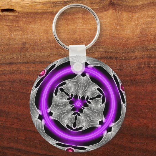 Alien Art - Paarse Neon Sleutelhanger (Voorkant)