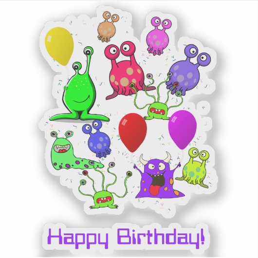 Alien Art * Partij met Aliens Sticker (Voorkant)