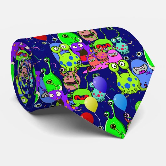 Alien Art * Partij met Aliens Stropdas (Opgerold)