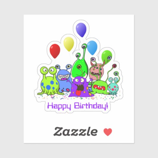 Alien Art * Party with Aliens Sticker (Vel)