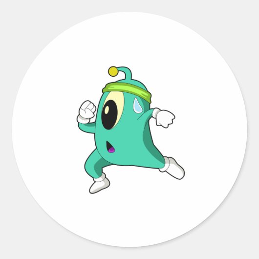 Alien as Runner Ronde Sticker (Voorkant)