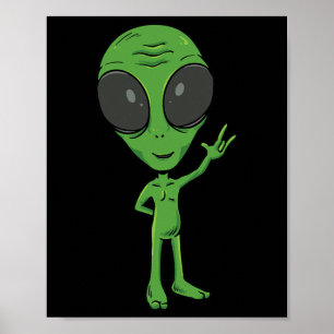 Alien ASL Handgebaar Doof Gehoorverlies Bewustzijn Poster