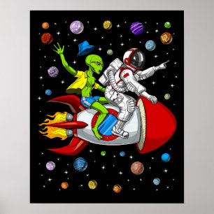 Alien astronaut ruimteavontuur poster