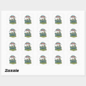 Alien Attack Vierkante Sticker (Vel)
