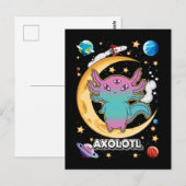 Alien Axolotl Pastel Gothic Space Crescent Briefkaart (Voorkant / Achterkant)