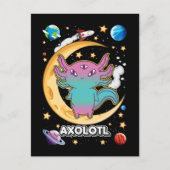 Alien Axolotl Pastel Gothic Space Crescent Briefkaart (Voorkant)