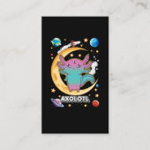 Alien Axolotl Pastel Gothic Space Crescent Visitekaartje (Voorkant)