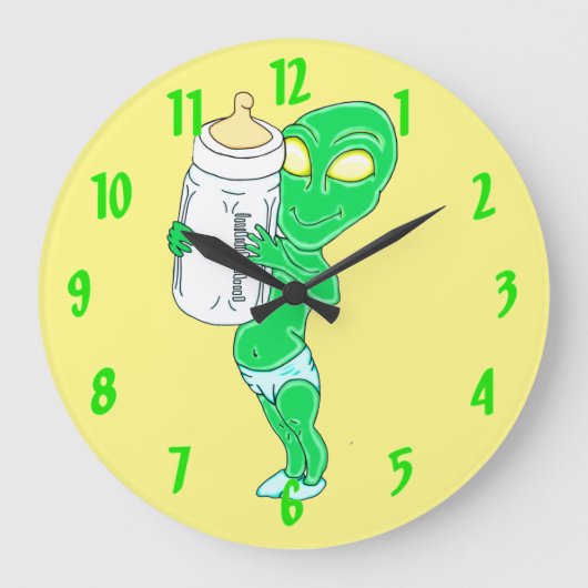 Alien Baby Boy Grote Klok (Voorkant)