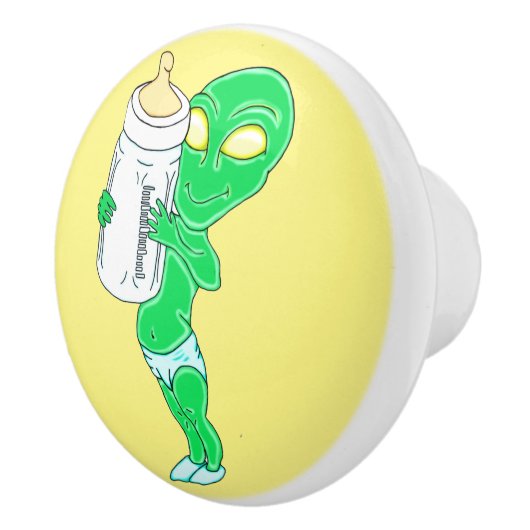 Alien Baby Boy Keramische Knop (Rechts)