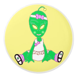 Alien Baby Girl Keramische Knop