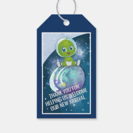 Alien Baby shower Favor Tag Cadeaulabel
