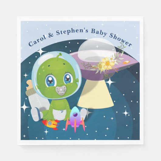 Alien Baby shower Papier Servet (Voorkant)