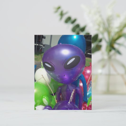 Alien-ballon Briefkaart (Staand voorkant)
