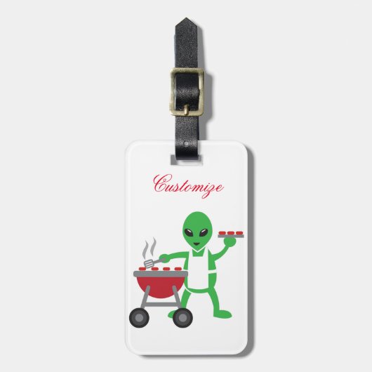 Alien Barbecue Cookout Thunder_Cove Bagagelabel (Voorkant verticaal)