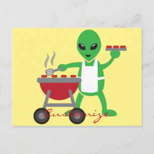 Alien Barbecue Cookout Thunder_Cove Briefkaart