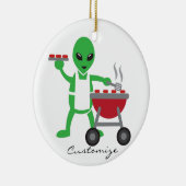 Alien Barbecue Cookout Thunder_Cove Keramisch Ornament (Rechts)