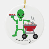 Alien Barbecue Cookout Thunder_Cove Keramisch Ornament (Voorkant)
