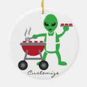Alien Barbecue Cookout Thunder_Cove Keramisch Ornament (Achterkant)