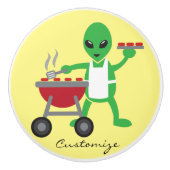 Alien Barbecue Cookout Thunder_Cove Keramische Knop (Voorkant)