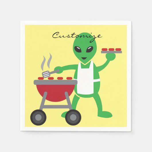 Alien Barbecue Cookout Thunder_Cove Servet (Voorkant)