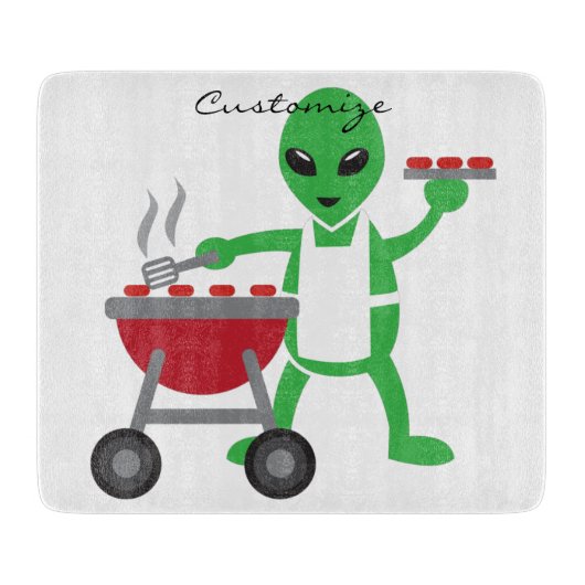 Alien Barbecue Cookout Thunder_Cove Snijplank (Voorkant)