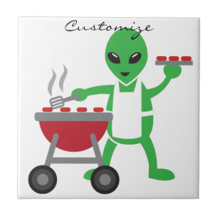 Alien Barbecue Cookout Thunder_Cove Tegeltje
