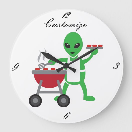 Alien Barbeque Cookout Thunder_Cove Grote Klok (Voorkant)